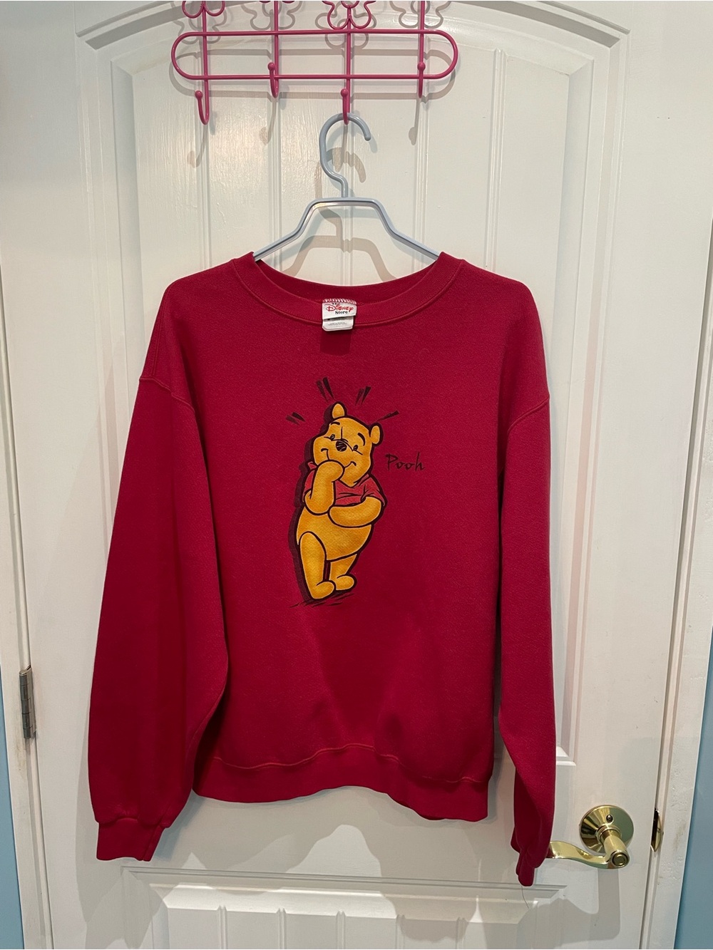 Disney Red Winnie the Pooh Crewneck Sweatshirt - women
